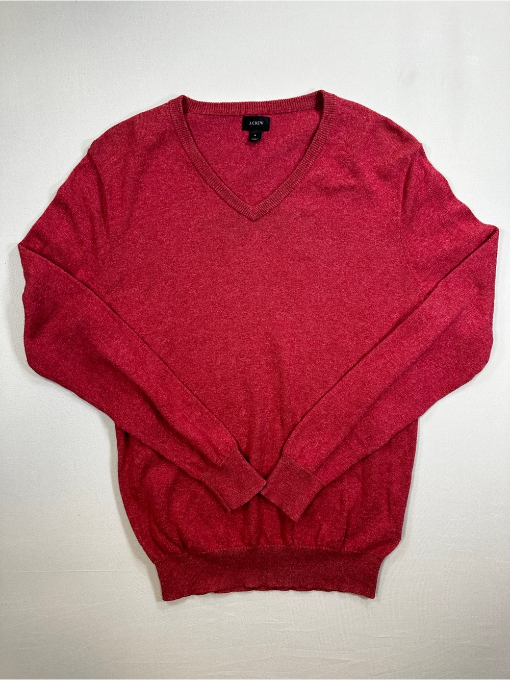 J.Crew Red/Crimson V-Neck Cotton Cashmere Sweater Women’s Small